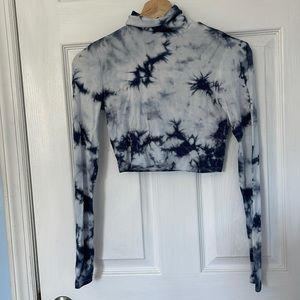 Garage blue cropped turtle neck